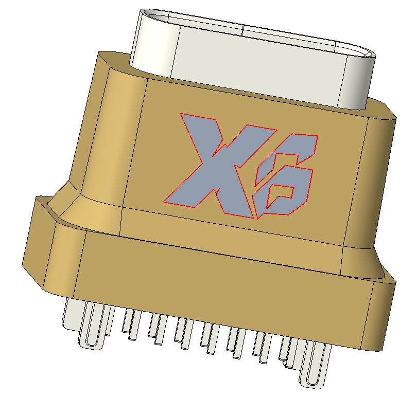 XB-TYP C 16P-4 XB TYP C Schnittstellenhöhe 10.5mm 16P vertikaler wasserdichter TYP C weiblicher Sitz DIP H=10.5